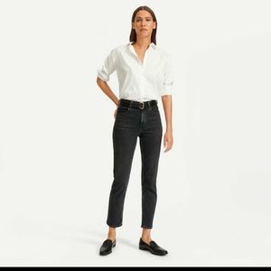 Everlane High Rise Straight Jean, Washed Black